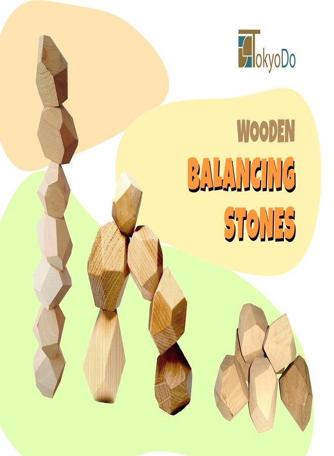 TOKYODO Wooden Balancing Stone colourfull Wood Stacking Block Shape and Color Sorting Balancing Building Block for Kids (Plane Blocks, 8, Piece) - Image 5
